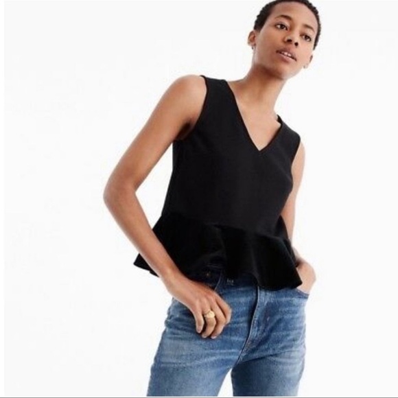 J.Crew Harbour View Sleeveless Blue Velvet Peplum Top, Size Large - NWT - Picture 11 of 14